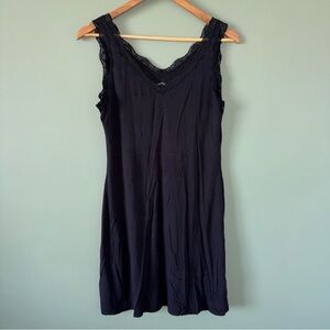 Nautica Sleepwear Black Sleeveless Lace Trim Night Gown Pajama Womens S
